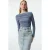TRENDYOLMİLLA Dames Donkerblauw Effen Lang Getailleerd Blouses