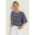 Claudia Sträter blousetop donkerblauw broderie