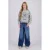 Raizzed boxy sweater met tekst – grijs