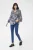 Blouse met korte mouwen Regular fit Blue Leopard