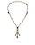 Gouden ketting met zwarte kralen en rozenkransstijl halsketting