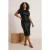 Trendyol Curve Dames Zwart Effen Midi Kort Stijlvol/Avond Bodycon Grote maten Jurk