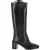 Valentino Garavani Touw Mid-Calf Blokhaklaarzen in Zwart Leer