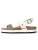 Bayton Sandalen met riem ‘Almeria’  beige / blauw / wit