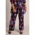 Colletta Plus Size slim fit broek met print – zwart/paars