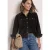 Blouse van ribstof met borstzakken