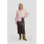 Ruby imitatieleren midi rok met split donkerbruin