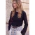 TRENDYOLMİLLA Dames Zwart Effen Driekwart mouw Regular fit T-shirts