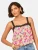 love & roses Top  blauw / lichtgeel / pink / rood