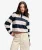 Athletic Essential Gestreept Rugby Top Oversized Pasvorm Blauw