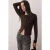 TRENDYOLMİLLA Dames Bruin Effen Lang Getailleerd Blouses