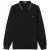 Fred Perry Herenpolo met dubbele kraag en lange mouwen (Zwart)