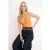 TRENDYOLMİLLA Dames Oranje Effen Mouwloos Getailleerd Blouses