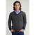 River Woods Custom Fit Merino V-neck Sweater Navy/oxford Mix