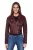 Dames Burgundy Cropped Brando leren bikerjack – Bellville