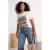 Trendyol Curve Dames Ecru Grafisch Kort Getailleerd Grote maten T-shirts