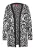 swirly Gebreid vest  zwart / wolwit