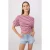 TRENDYOLMİLLA Dames Blauw Gestreept Kort Regular fit Blouses
