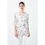 Satijnen top met print en V-detail