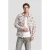 Cast Iron regular fit overshirt met print – beige