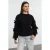 TRENDYOLMİLLA Dames Zwart Effen Lang Oversized Sweatshirts