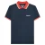Lambretta Heren Contrast Tipped Polo Shirt (Marineblauw/Rood)