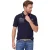 Casa Moda polo donkerblauw opdruk effen