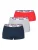 FILA Boxershorts  marine / grijs / bloedrood / wit