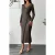 Geribbelde Boothals Bodycon Midi-jurk