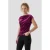 Anytime asymmetrische fluwelen top donkerpaars