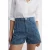 Mango straight leg denim short met krijtstreep – donkerblauw