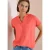 Blouse met korte mouwen en gespleten hals