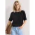 Basic Shirt met boothals en elastische zoom