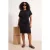 Trendyol Curve Dames Zwart Effen Midi Kort Bodycon Grote maten Jurk