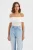 Off-Shoulder Gerimpelde Bodycon Crop Top
