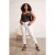 Trendyol Curve Dames Wit Effen Flared Hoge taille Grote maten Jeans
