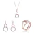 Orphelia ‘Aavia’ Dames 925 Sterling Zilver Set: Hanger + Oorbellen + Ring – Roze SET-7422