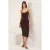 TRENDYOLMİLLA Dames Bruin Effen Midi Mouwloos Stijlvol/Avond Bodycon Jurken