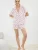 Trendyol Korte pyjama  pastelroze / donkerrood / wit