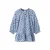 Mango Kids korte jurk met ruches en print – lichtblauw/bruin