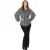 Be You Dames/Dames Bloemen Viscose Ballonmouwen Blouse met Jukhals (Zwart/Crème)