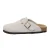 EVER AU Vrouwen Pintail Leren Comfort Klomp Sandalen – Taupe Suede