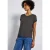 Street One Dames Materiaalmix V-hals Shirt in Blauw