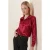 Satin Lange Mouw Knop-Up Shirt