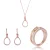 Orphelia ‘Aava’ Dames 925 Sterling Zilveren Set: Hanger + Oorbellen + Ring – Roze SET-7421