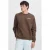 Blend regular fit sweater met backprint – donkerbruin