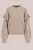 WE Fashion – Dames gebreide trui met ruches – Regular fit – Taupe –