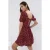 TRENDYOLMİLLA Dames Bordeaux Bloemen Kort / Mini Kort Casual Skater Jurken