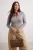 Trendyol Curve Dames Grijs Effen Lang Getailleerd Grote maten Blouses