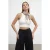 Geribbelde Mouwloze Crop Blouse